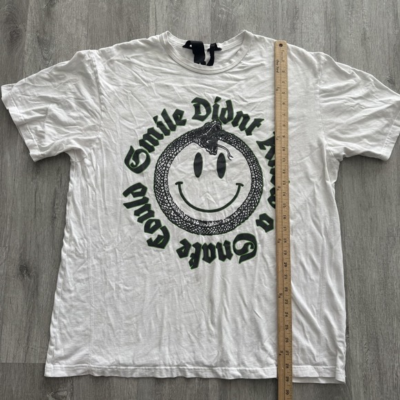 Vlone Didn't Know A Snake Could Smile Shirt Mens XL White Snake Smiley Graphic - Picture 3 of 5